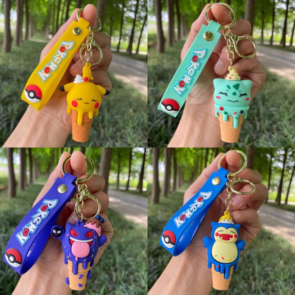 Image of ICE CREAM DESIGN POKÉMON KEYRINGS.