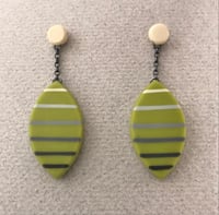 NEW olive green drop stripe ombré earrings