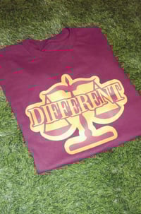 Image 2 of Burgundy & Gold "DIFFERENT" Tshirt + Hat Set