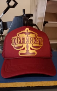 Image 3 of Burgundy & Gold "DIFFERENT" Tshirt + Hat Set