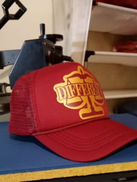 Image 4 of Burgundy & Gold "DIFFERENT" Tshirt + Hat Set