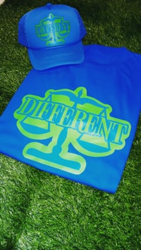 Image 1 of BLUE & GREEN "DIFFERENT" T-shirt + Hat Set 