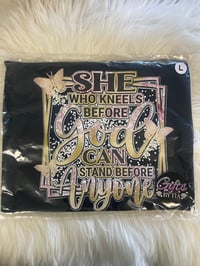 Black “She Who Kneels” Tee- Large