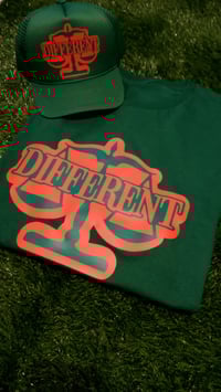Image 1 of GREEN & ORANGE "DIFFERENT" Tshirt + Hat Set