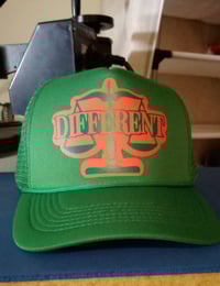 Image 1 of "DIFFERENT" ⚖️ TRUCKER HATS "GREEN/ORANGE" & "BLUE/GREEN"