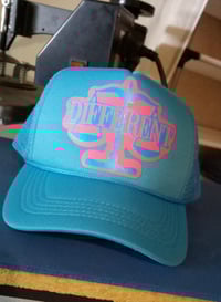 Image 1 of "DIFFERENT" ⚖️ TRUCKER HATS "BLU/PINK" & "ORANGE/GREEN"