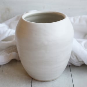 Image of Simple Modern Matte White Vase, Handcrafted Pottery, Made in USA