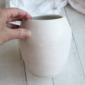 Image of Simple Modern Matte White Vase, Handcrafted Pottery, Made in USA