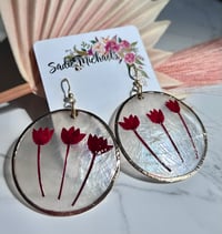 Image 1 of Jungle Flame on Capiz Shell Earrings