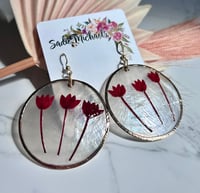 Image 2 of Jungle Flame on Capiz Shell Earrings