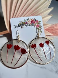 Image 4 of Jungle Flame on Capiz Shell Earrings