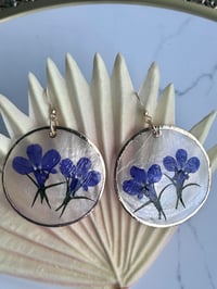 Image 3 of Lobelia on Capiz Shell Earrings
