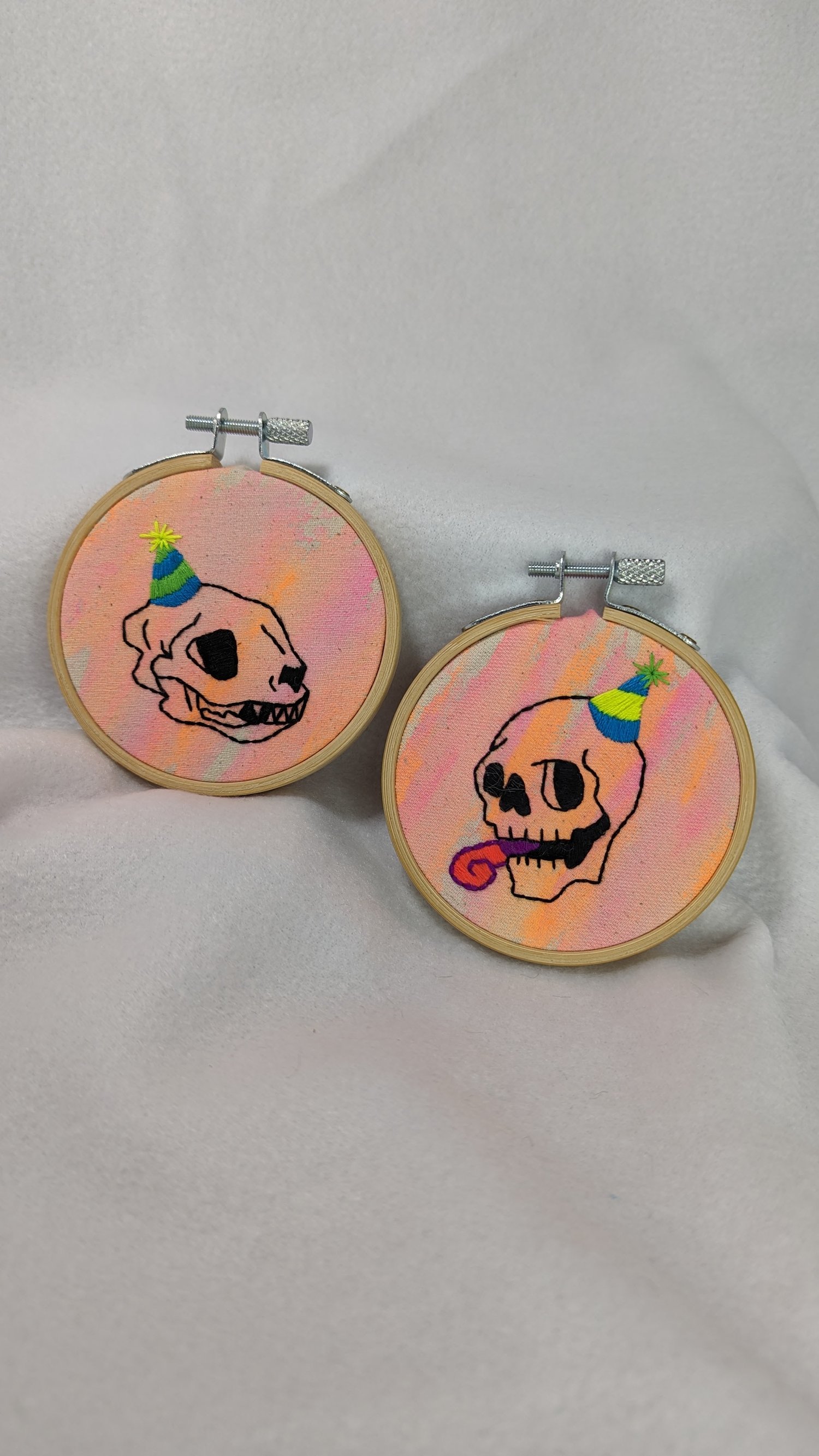 Image of Party Skull Hand-Embroidery