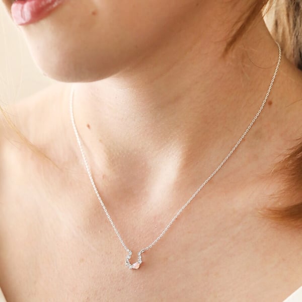 Image of Lisa Angel | Crystal and Opal Horseshoe Necklace