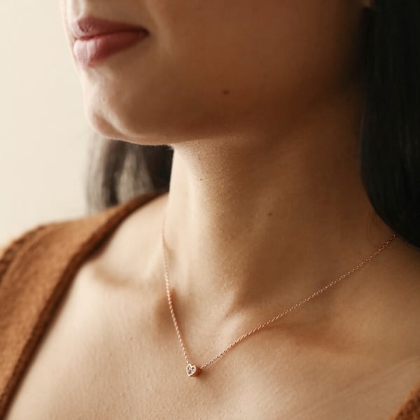 Image of Lisa Angel | Tiny Crystal Heart Necklace