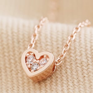 Image of Lisa Angel | Tiny Crystal Heart Necklace