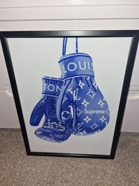 Image 1 of BLUE LV BOXING GLOVE GLOSSY PRINT 