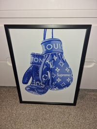 Image 2 of BLUE LV BOXING GLOVE GLOSSY PRINT 