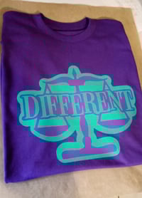 Image 1 of PURPLE/AUQA MARINE "DIFFERENT"⚖️ TSHIRT