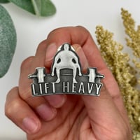 Image 1 of LIFT HEAVY Antique Silver Pin