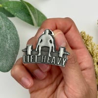 Image 2 of LIFT HEAVY Antique Silver Pin