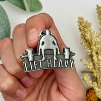 Image 3 of LIFT HEAVY Antique Silver Pin