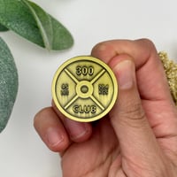 Image 3 of 300 Club Pin: Strength And Accomplishment Pin for Weightlifting Achievements