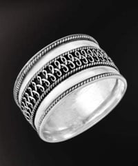Image 4 of Bali Rope Polished Wide Thumb Ring