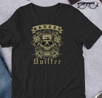 Image 1 of BadAss Quilter Skull and Scissors Distressed Unisex t-shirt
