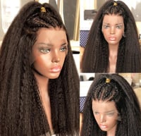 Image 4 of Kinky Straight Frontal Wig Bleached Knots- 13x4