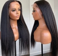 Image 2 of Kinky Straight Frontal Wig Bleached Knots- 13x4