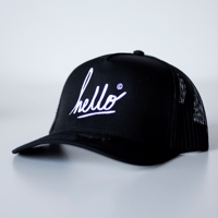 HELLO TRUCKER HAT (BLACK)