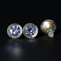 Image 3 of Amethyst purple - Barbie style earrings and ring set - Amethyst purple
