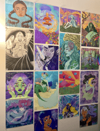 assorted art prints