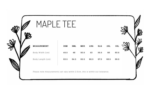 Sizing Guide Tees