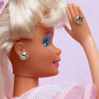 Image 1 of Pale gold - Barbie style earrings and ring set