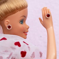 Image 1 of Loving you ruby red - Barbie style earrings and ring set