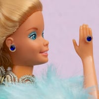 Image 1 of Sapphire blue - Barbie style earrings and ring set