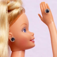 Image 1 of Violet purple - Barbie style earrings and ring set - Violet purple