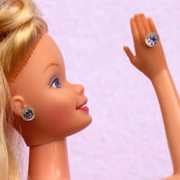 Image 1 of Amethyst purple - Barbie style earrings and ring set - Amethyst purple