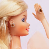 Image 1 of Amber yellow - Barbie style earrings and ring set