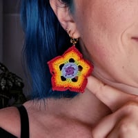 Image 1 of Rainbow Flower Earrings 