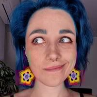 Image 2 of Rainbow Flower Earrings