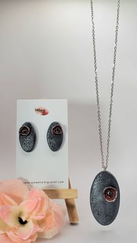 Image 1 of Neckalece´s Set | Conjunto de Collar Oval Metallic