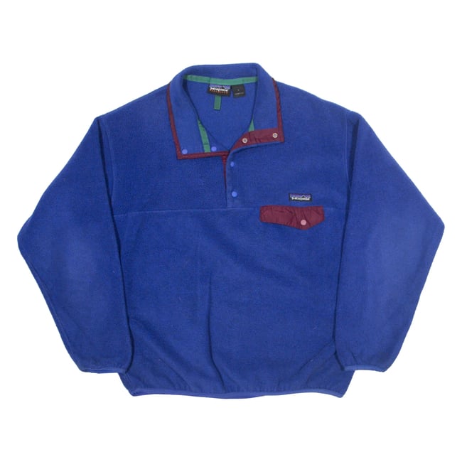 Vintage 90s Patagonia Synchilla Snap T Fleece - Royal | WAY OUT CACHE