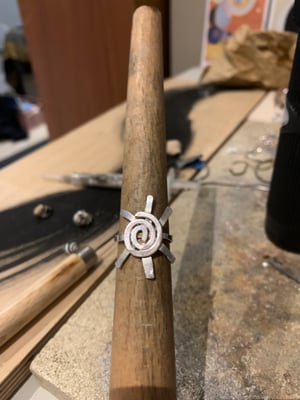 Image of "SUNSHINE!" recycled silver ring