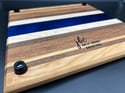 Blue Epoxy Striped Charcuterie Board