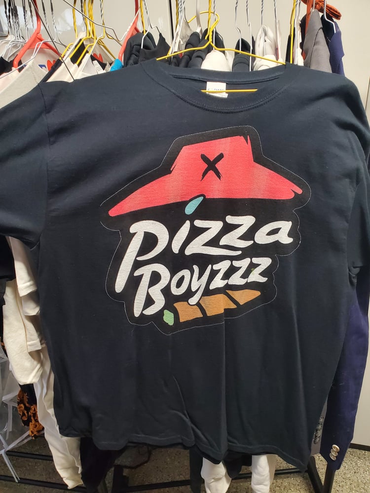 Image of Pizzaboyzzz offical team logo black tees