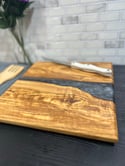 Olive Wood and Black Epoxy River Charcuterie Board