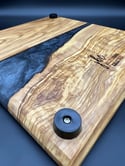 Olive Wood and Black Epoxy River Charcuterie Board